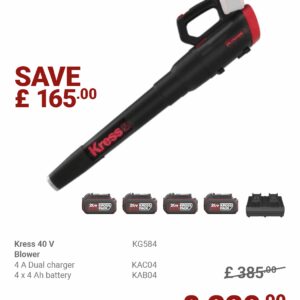 KRESS 40v brushless silent tech blower KG584 BUNDLE DEAL